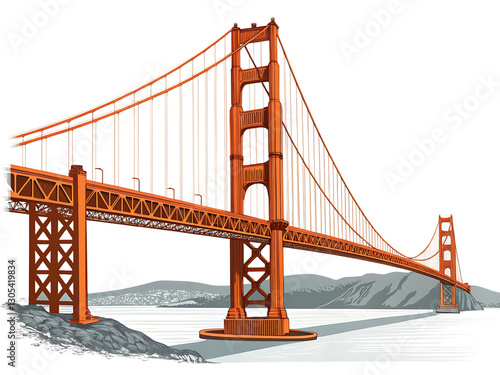  png golden gate bridge landmark architectural illu 