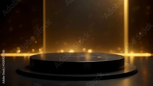 Wallpaper Mural Animation of dark podium with golden rays and bokeh Torontodigital.ca