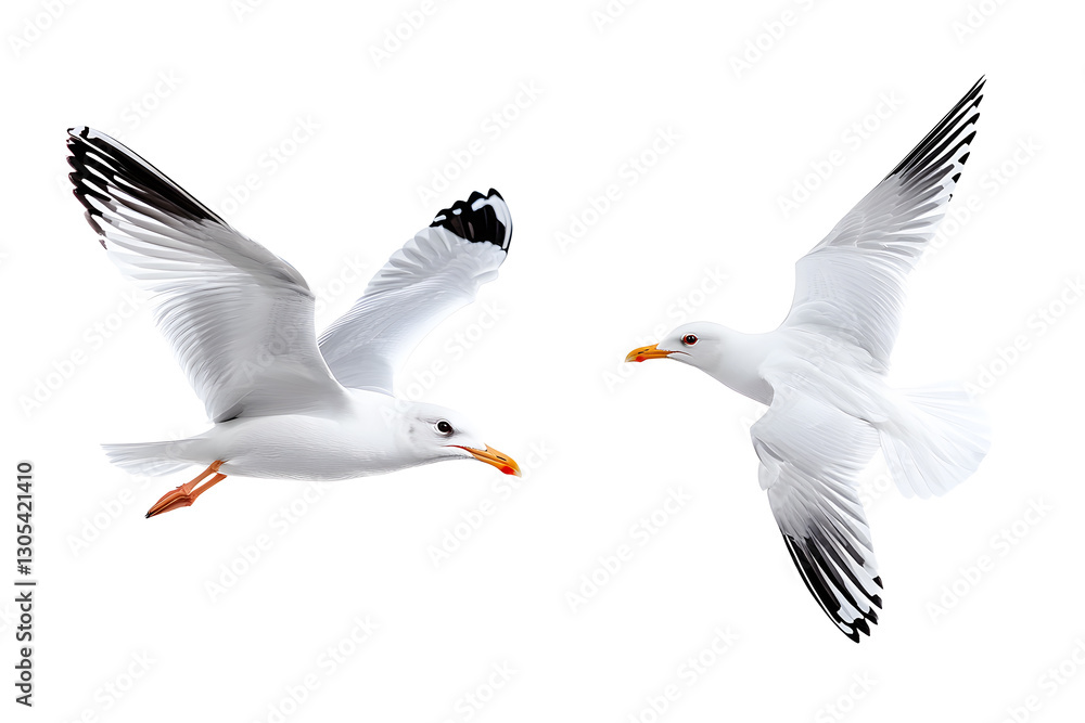 Obraz premium White dove flying isolated on white background