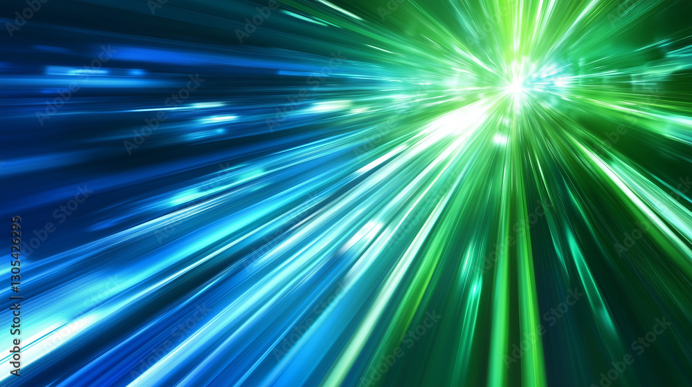 Speed green lights of motion in space background Speed green lights of motion in space background