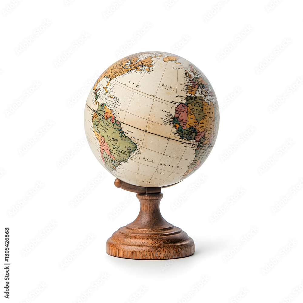Earth globe showing the continents and oceans of the Earth isolated on white background Earth globe showing the continents and oceans of the Earth isolated on white background