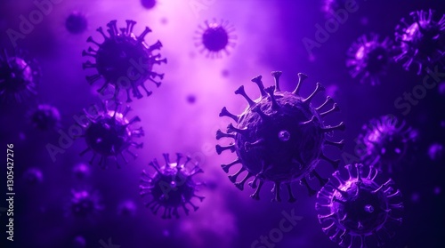 Purple virus cells on purple background