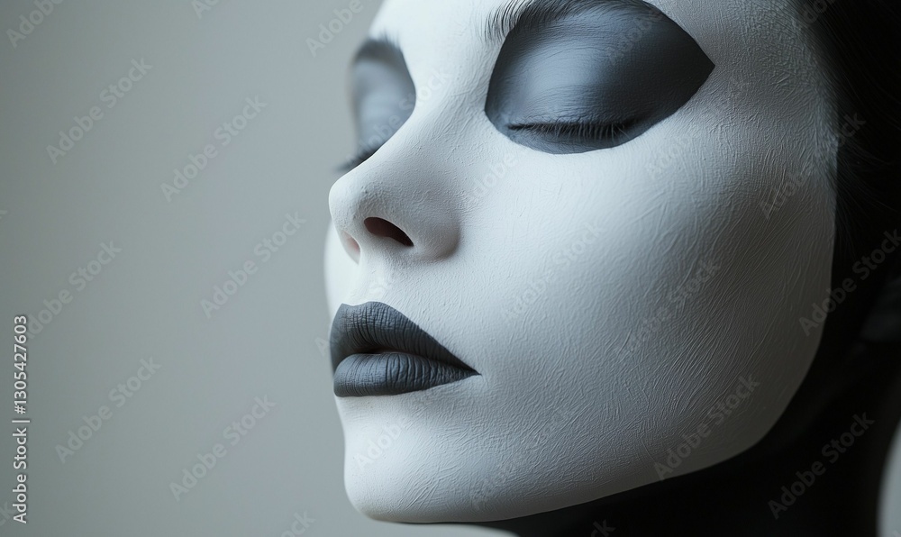 custom made wallpaper toronto digitalAI-generated person with artistic makeup, featuring black and white face paint