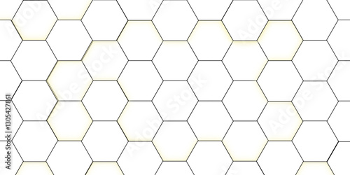 Abstract White Hexagonal Network, Futuristic Connection Concept. Hexagon Tile Pattern, Clean and Elegant Geometric Texture. Hexagon. Illustration. Vector. 