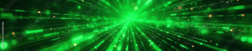 Swirling green lines, technological data stream background, graphic, stream