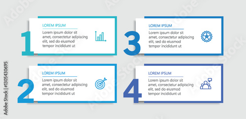 Business vector infographic template with 4 options or steps. Can be used for workflow layout, diagram, annual report, web design	