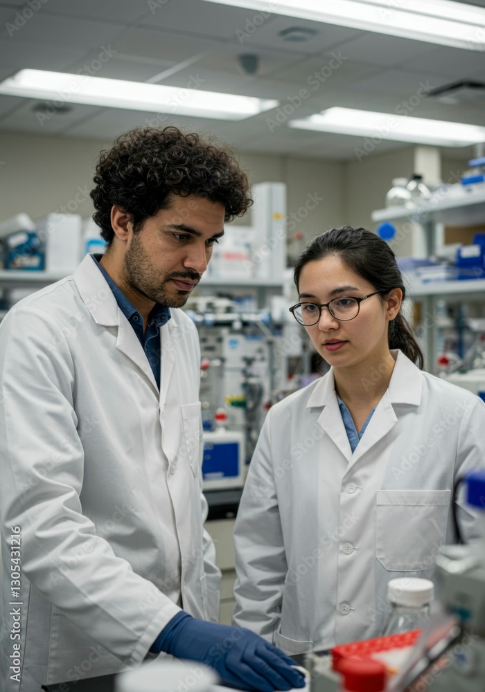 Obraz premium Lab Researchers Discussing Project