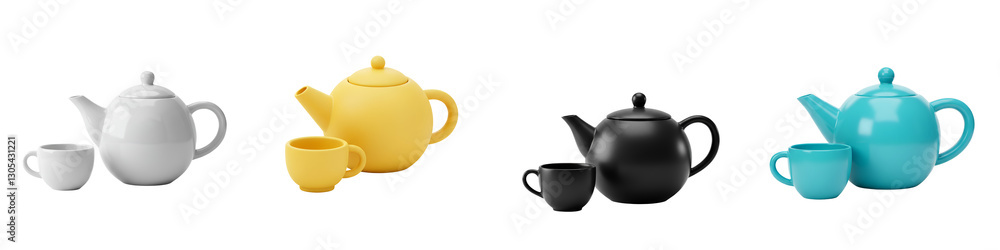 Teapot and cup – A small teapot next to a teacup, elegant tea serving setup Teapot and cup – A small teapot next to a teacup, elegant tea serving setup