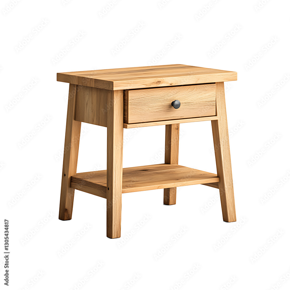 rustic wooden end table with drawer and shelf 3D render rustic wooden end table with drawer and shelf 3D render