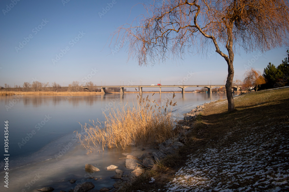 Obraz premium winter landscape with river