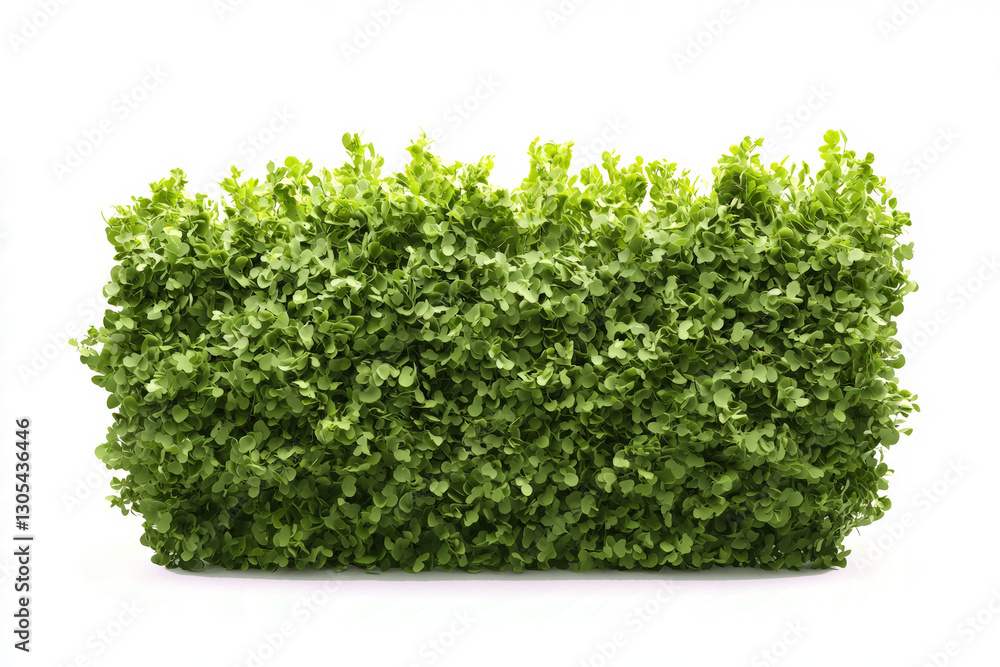 Obraz premium botanical green hedge with realistic textures isolated on white