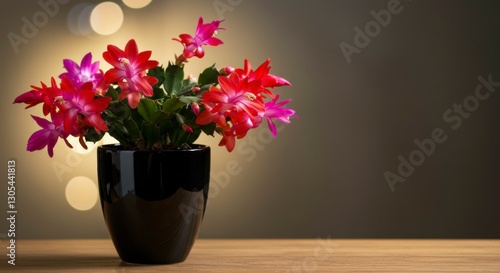 Wallpaper Mural Christmas Cactus in Pot, Home Decor Torontodigital.ca