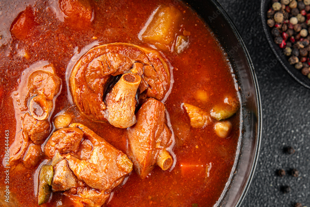 Φωτογραφία Tomato meat soup vegetable goulash fresh tasty food dish delicious gourmet food