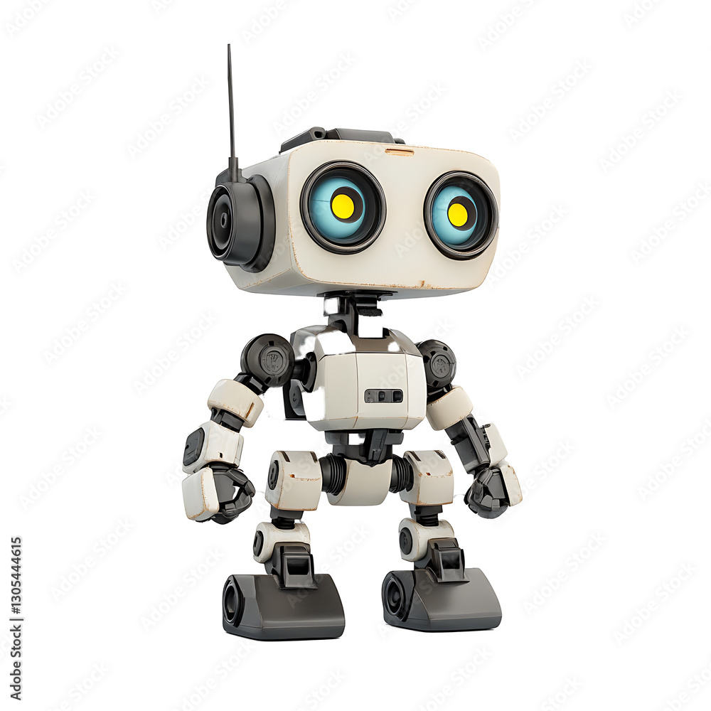 robot action figure 3D render robot action figure 3D render