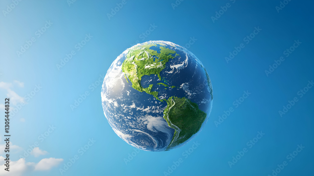A stunning view of Earth from space, showcasing vibrant blue oceans and lush green continents under a clear blue sky. A reminder of our planet's beauty and fragility. A stunning view of Earth from space, showcasing vibrant blue oceans and lush green continents under a clear blue sky. A reminder of our planet's beauty and fragility.