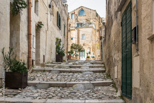 Tableau sur toile matera city downtown, Basilicata, Italy
