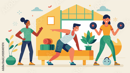 The physical health aspect of the workshop also includes a session on proper body mechanics and home exercises for strengthening muscles and maintaining joint mobility.. Vector illustration