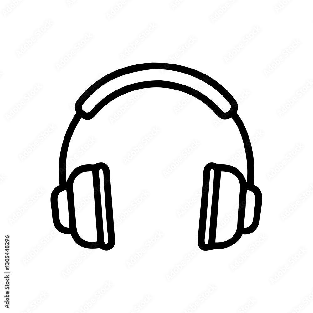 Headphones Icon in Minimalist Outline Style. Headphones Icon in Minimalist Outline Style.