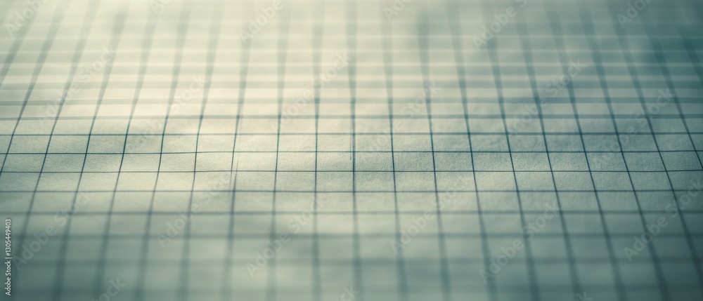 Obraz premium Soft focus on checked notebook paper, its grid pattern inviting thoughts and sketches in gentle light.