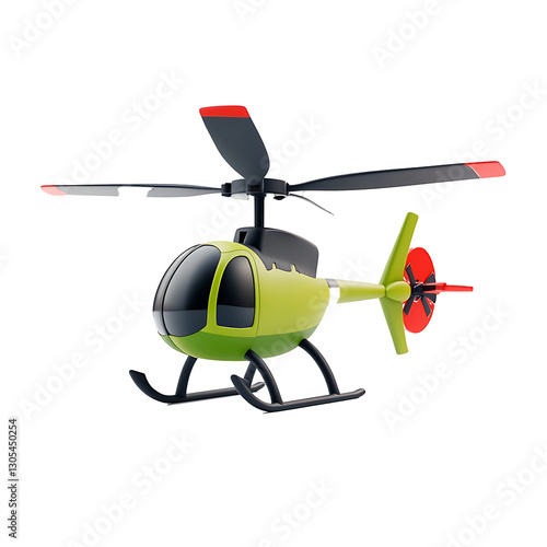 toy helicopter with spinning blades 3D render