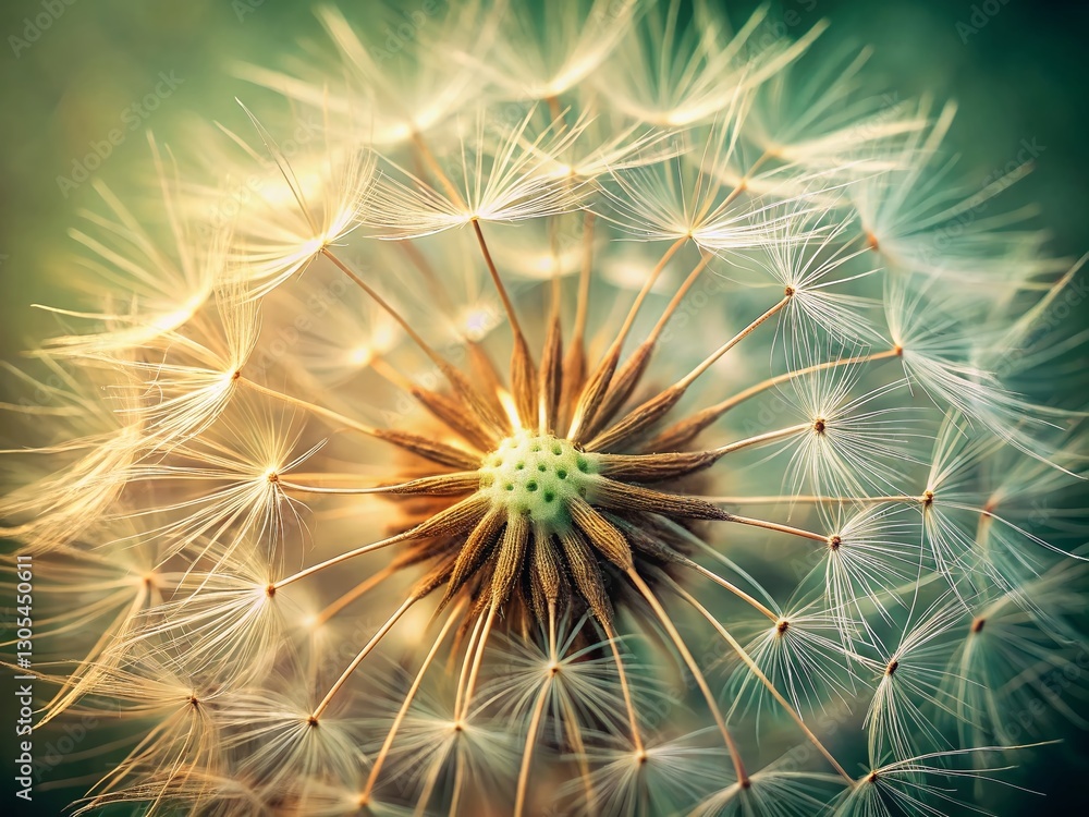 Obraz premium Homesteading Design Element: Detailed Dandelion Seedhead Illustration