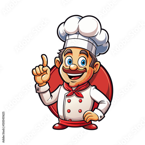 Cartoon happy chef with ok sign