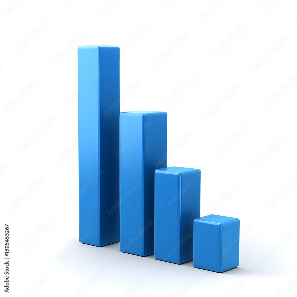 Blue Bar Graph Displaying Data Growth with Simple Design Elements Blue Bar Graph Displaying Data Growth with Simple Design Elements