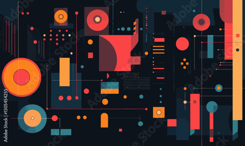 Futuristic AI Generated Video Art Soundscape in Minimalist Vector Style