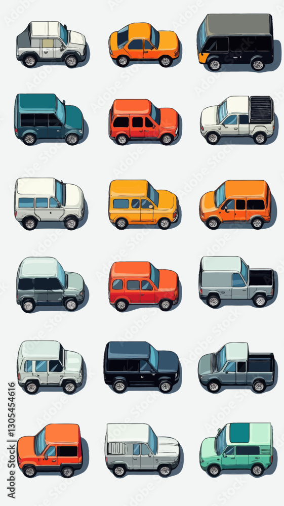 Comprehensive Vector Set of Cars and Trucks for Transport and Logistics Design Comprehensive Vector Set of Cars and Trucks for Transport and Logistics Design
