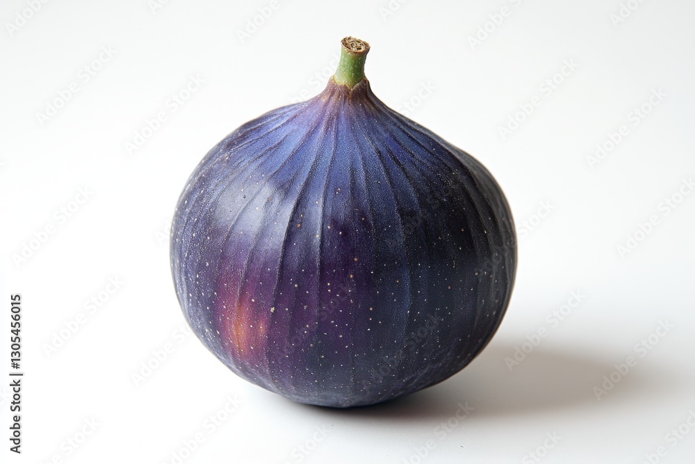Fototapeta premium Single Dark Purple Fig on White