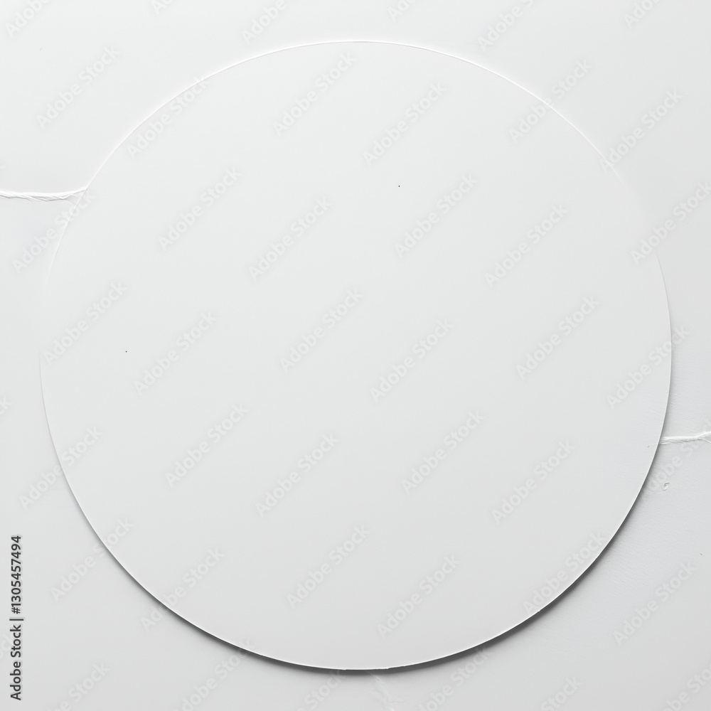  white circular textured paper surface with subtle creases and wrinkles.