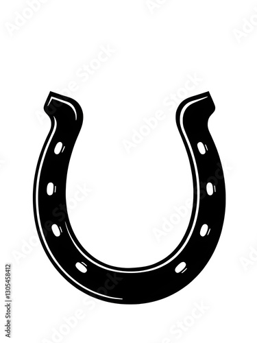 horseshoe illustration icon, black silhouette vector