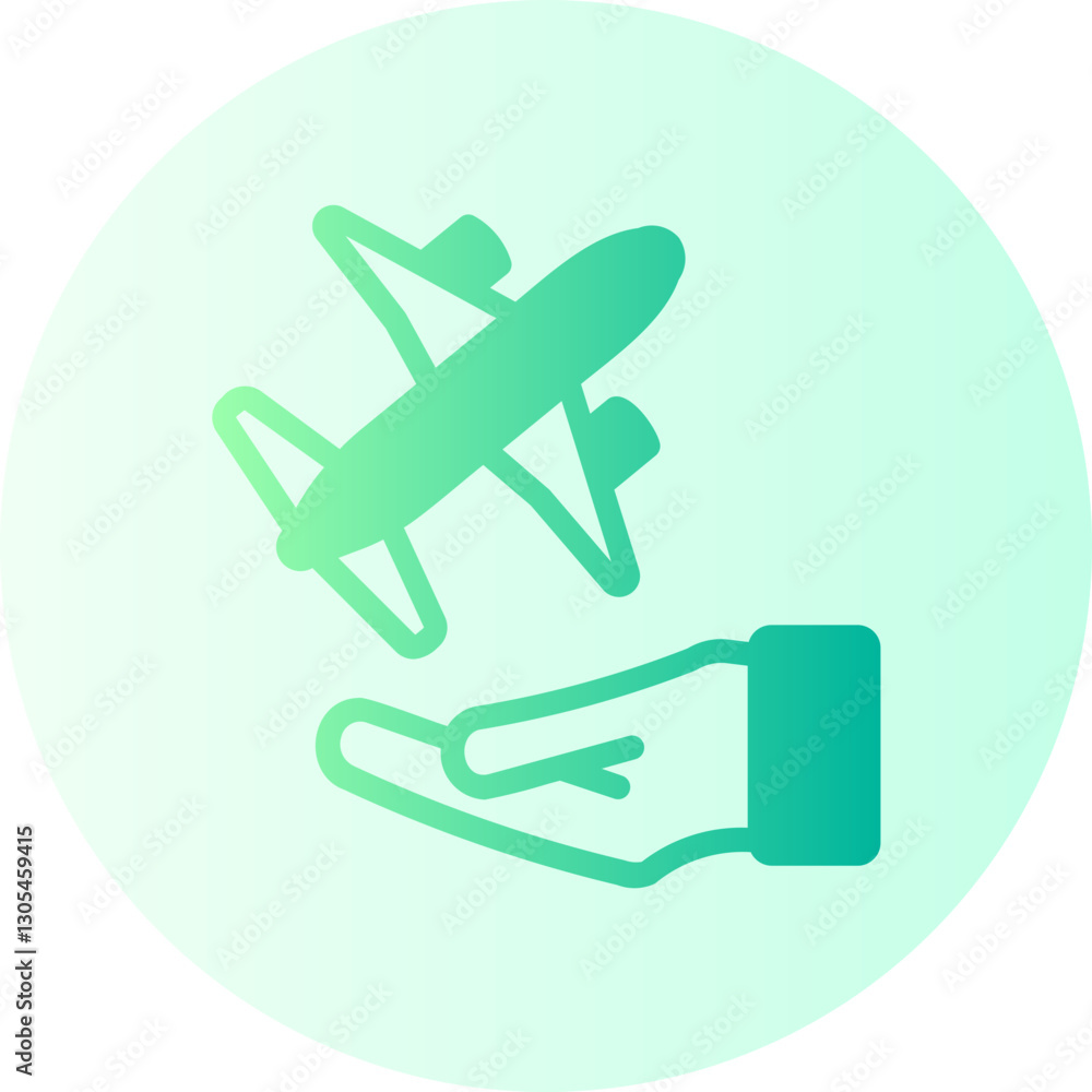 Aeroplane gradient icon Aeroplane gradient icon