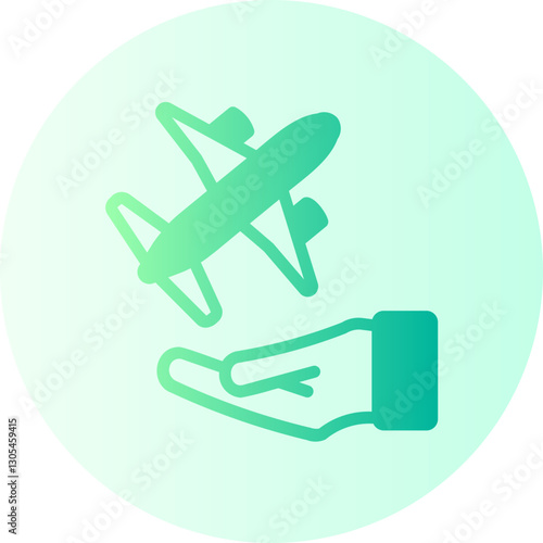 Aeroplane  gradient icon