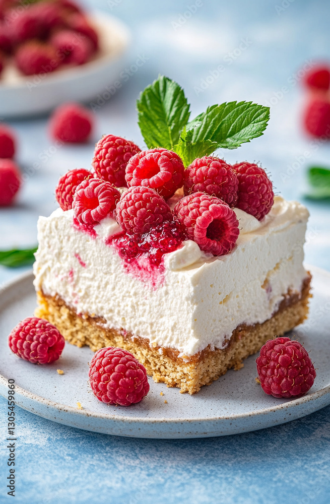 raspberry cheesecake on white plate raspberry cheesecake on white plate