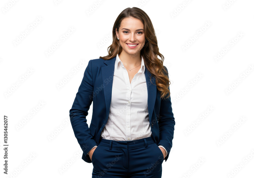 A confident and stylish young woman with long wavy brown hair isolated on transparent background A confident and stylish young woman with long wavy brown hair isolated on transparent background