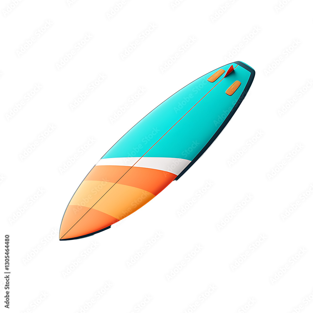 surfboard with sleek design 3D render surfboard with sleek design 3D render
