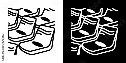 A black and white chair icon