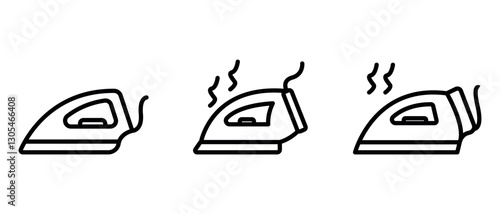 steam-iron outline or line icon design bundle. 
