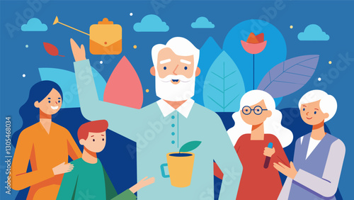 Visitors were inspired by the seniors passion and dedication towards their craft proving that age is just a number when it comes to pursuing ones interests.. Vector illustration