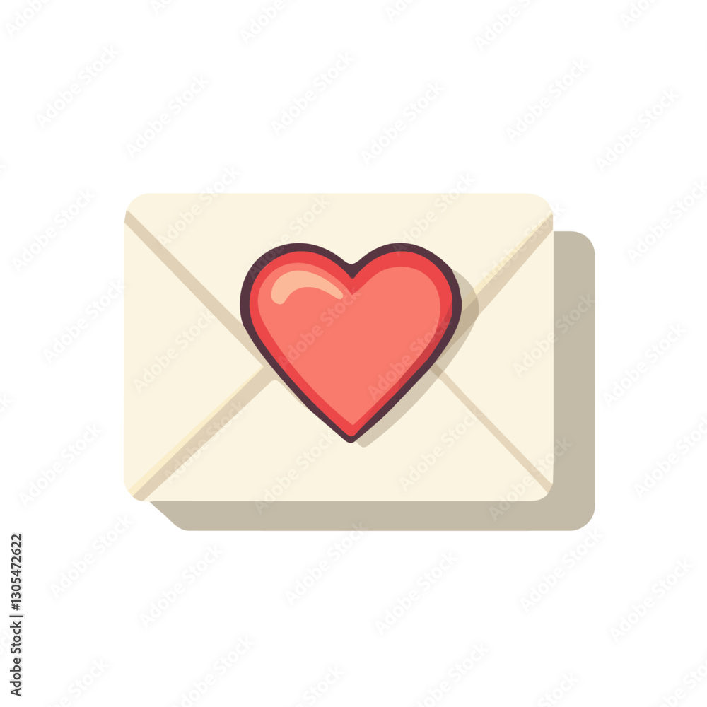 2D flat vector illustration love letter icon isolated on a white background.
2D flat vector illustration love letter icon isolated on a white background.