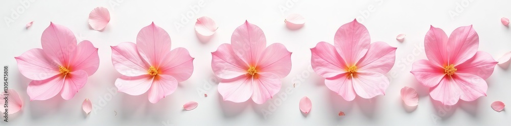 Soft pastel petals on white backdrop, elegant and feminine, delicate, soft, white Soft pastel petals on white backdrop, elegant and feminine, delicate, soft, white
