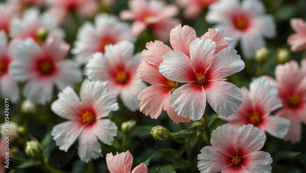 Fototapeta premium Romantic Pink and White Flowers in a Fresh, Serene Composition