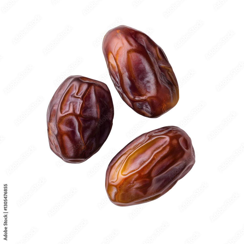 Three Dried Dates Isolated on Transparent Background for Healthy Snacks and Natural Food Packaging Three Dried Dates Isolated on Transparent Background for Healthy Snacks and Natural Food Packaging