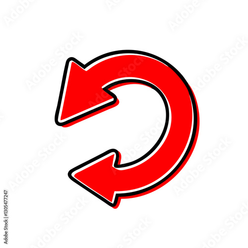 Free Download Red circular arrows indicating refresh, symbolizing change - GFXLoad