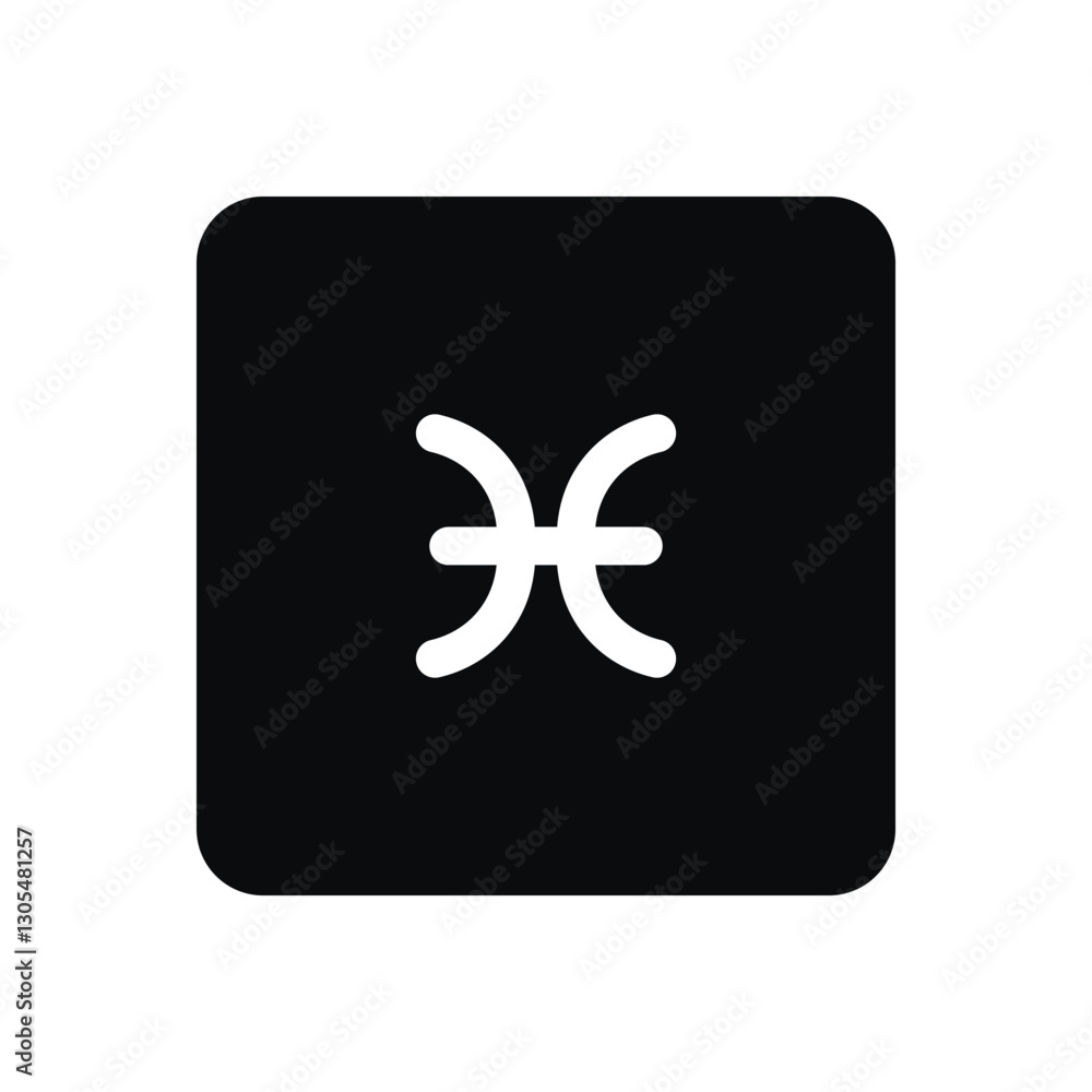 Obraz premium Zodiac horoscope. Pisces astrological icon symbol. Stylized star sign esoteric. Simple line vector illustration.
