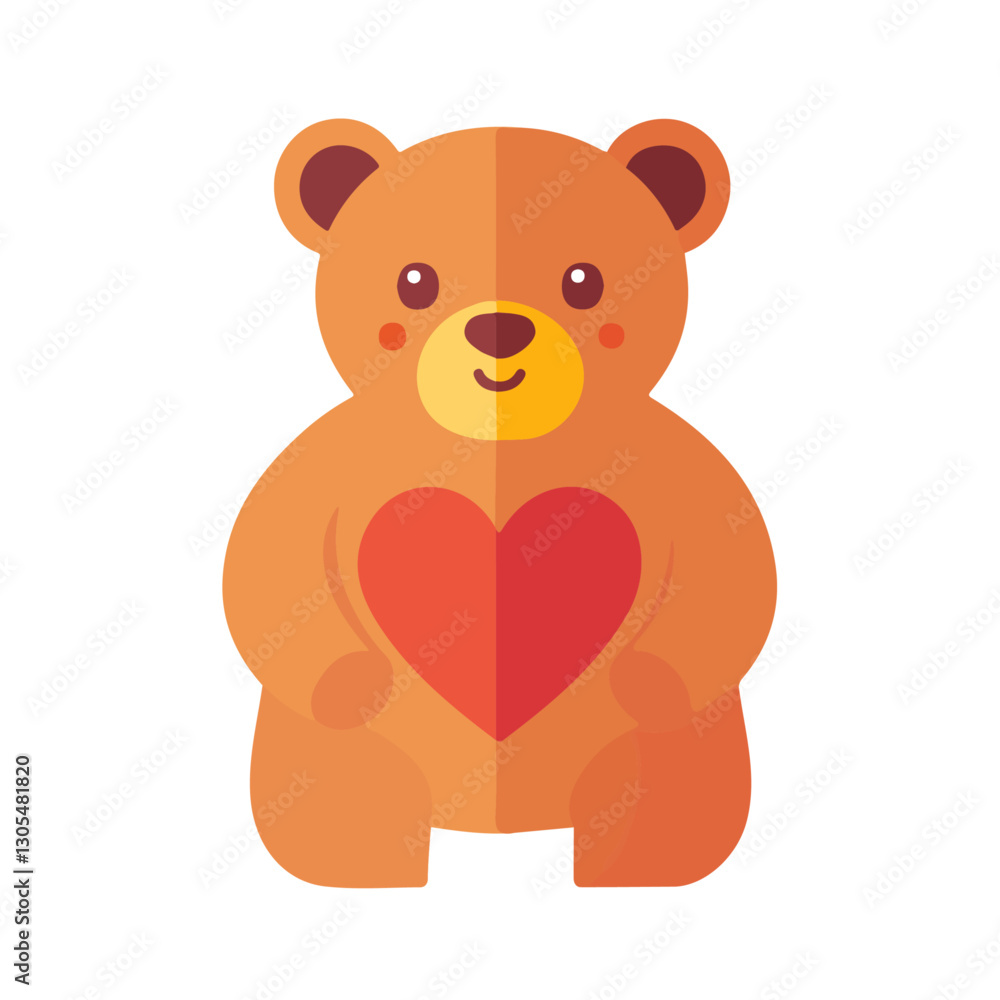 2D flat vector illustration Valentine's Day love bear with heart icon isolated on a white background.
2D flat vector illustration Valentine's Day love bear with heart icon isolated on a white background.