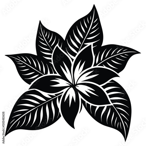 black and white flower vector illustration