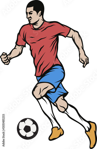 Illustration of Soccer Player in Action