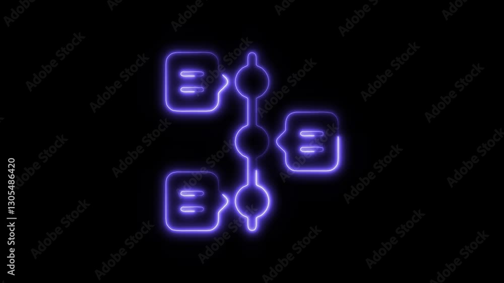 Glowing neon timeline icon isolated on black background. HD Video motion graphic animation icon Glowing neon timeline icon isolated on black background. HD Video motion graphic animation icon
